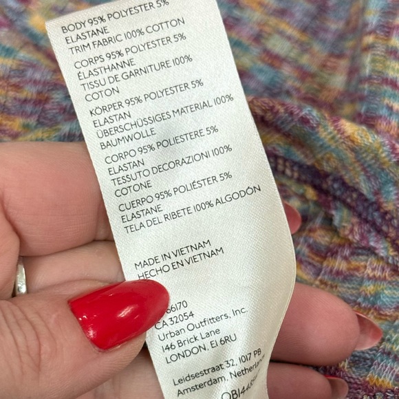 Anthropologie Puff Sleeve Knit Henley Top Multicolor Space Dye Medium EUC - Picture 9 of 15